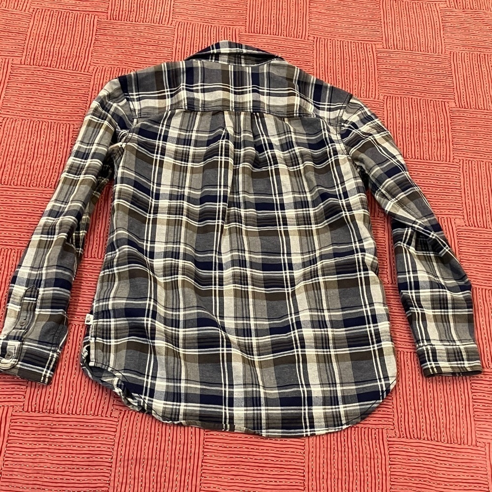 The North Face small women’s Blue / Gray / brown Plaid Button Down Shirt - Picture 10 of 12